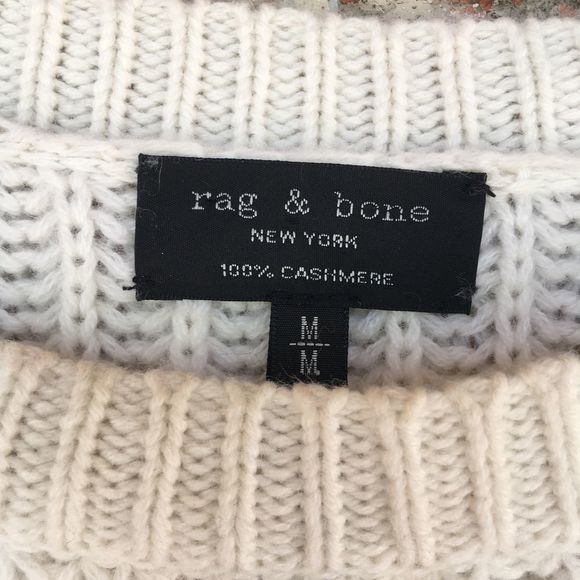 *flaw Rag & Bone Cashmere Athena Sweater Cream M - Picture 5 of 8